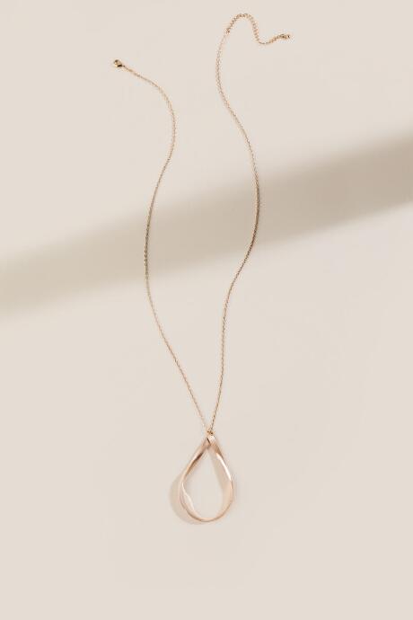 Francesca's Ariel Open Teardrop Pendant Necklace - Gold