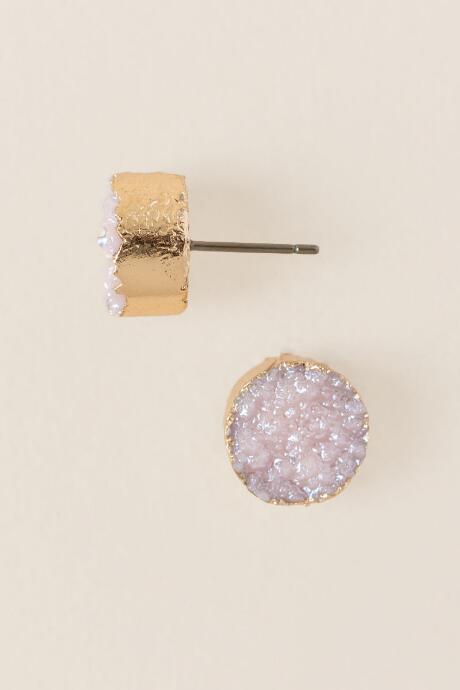Francesca's Hailey Druzy Stud Earring - Gold
