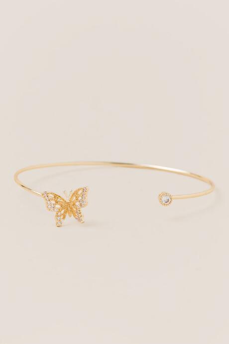 Francesca's April Delicate Butterfly Bangle - Gold