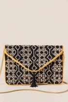 Francesca's Tula Beaded Clutch Crossbody - Black