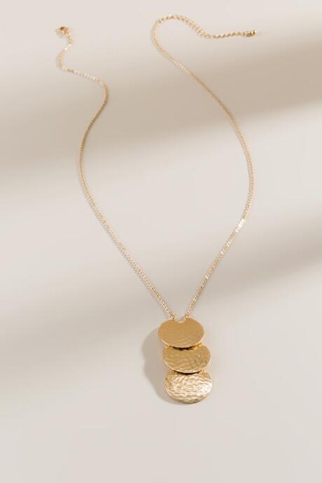 Francesca's Jamie Metal Circle Pendant Necklace - Gold