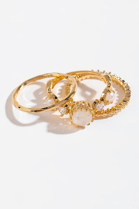 Francesca's Kate Pearl Opal Band Set - Ivory