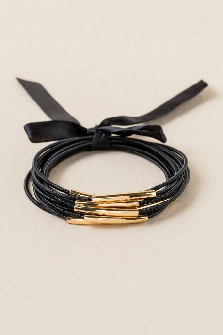 Francesca's Tallulah Stretch Bracelet Set - Black