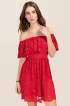 Francesca's Talia Off The Shoulder Dress - Red