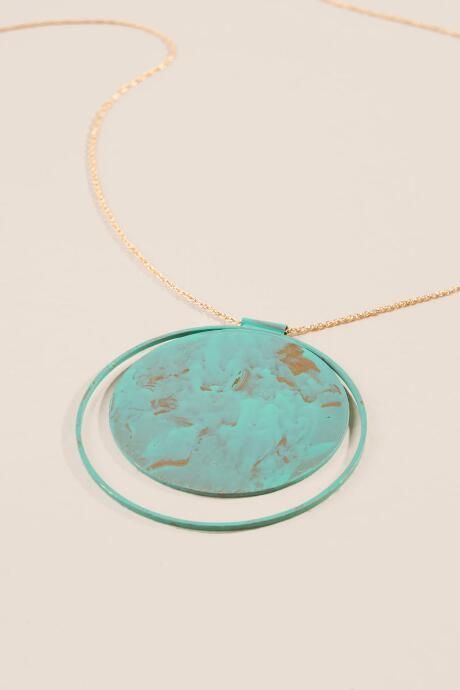 Francesca's Adel Patina Pendant - Turquoise