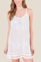 Francesca's Bianca Crochet Cover-up Dress - Ivory