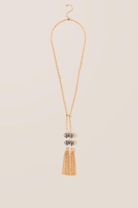 Francesca Inchess Isadora Double Tassel Pendant - Silver