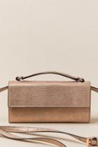 Francesca's Hani Snake Print Wallet Crossbody - Mauve
