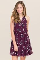 Francesca Inchess Trixie Floral Surplus A-line Dress - Purple
