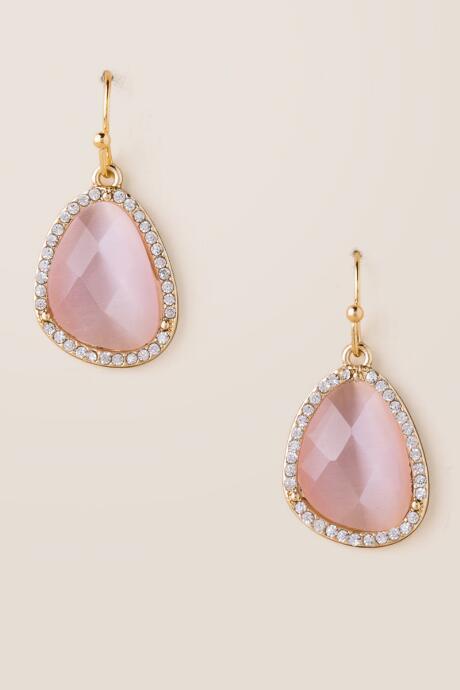 Francesca's Stephanie Stone Earrings - Mauve