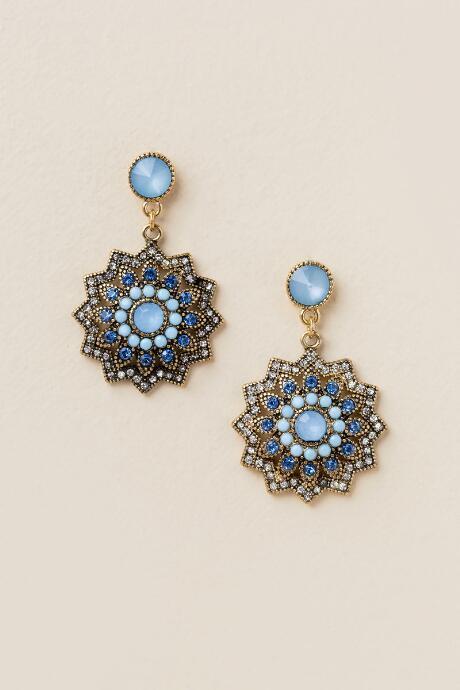 Francesca's Sydra Starburst Drop Earring - Blue