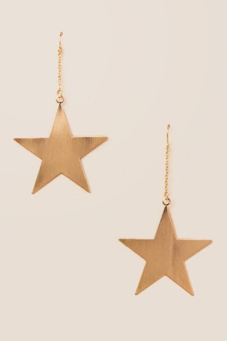 Francesca's Valerie Chain Star Drop Earring - Gold