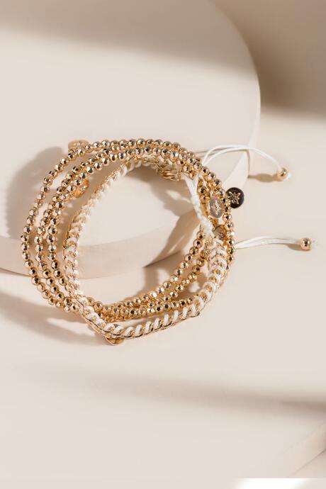 Francesca's Vanessa Wrap Bracelet Set - Ivory
