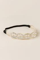 Francesca's Frances Scalloped Antique Lace Headband - Ivory