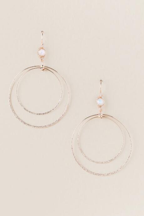 Francesca's Elisha Circle Drop Earring In Rose Gold - Rose/gold