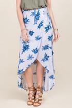 Mi Ami Layna Tropical Floral Wrap Skirt - Lavender