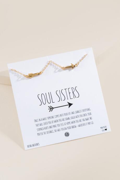 Francesca's Bryan Anthonys Soul Sisters Best Friend Arrow Necklace - Gold