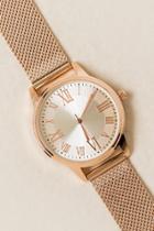 Francesca's Traci Mesh Band Watch - Rose/gold