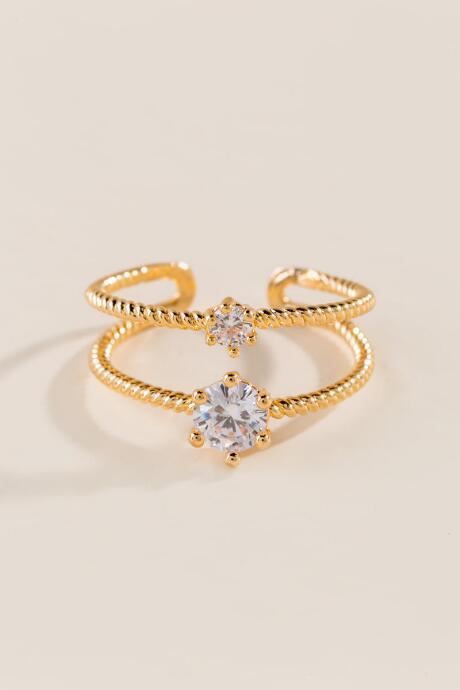 Francesca's Eloise Adjustable Ring - Crystal