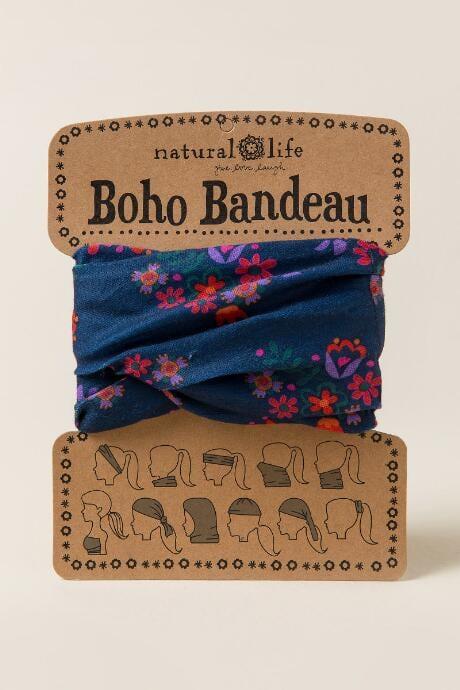 Francesca's Boho Bandeau By Natural Life In Japanese Garden - Navy