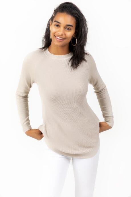 Francesca's Denver Waffle Knit Top - Ivory