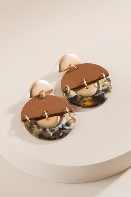 Francesca's Alexis Statement Earrings In Brown - Brown