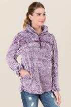 Blue Rain Bristyn Half Zip Wubby Pullover - Purple