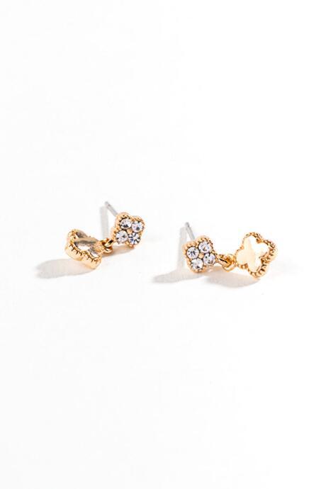 Francesca's Skye Medallion Pav Drop Earrings - Gold