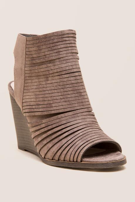 Francesca Inchess Fergalicious Heather Peep Toe Wedge - Taupe
