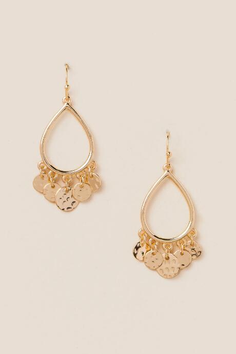 Francesca's Kalyse Coin Teardrop Earring - Gold