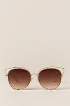 Francesca's Gizele Flat Lens Sunglasses - Gold