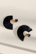 Francesca's Parker Fringe Drop Earrings - Black