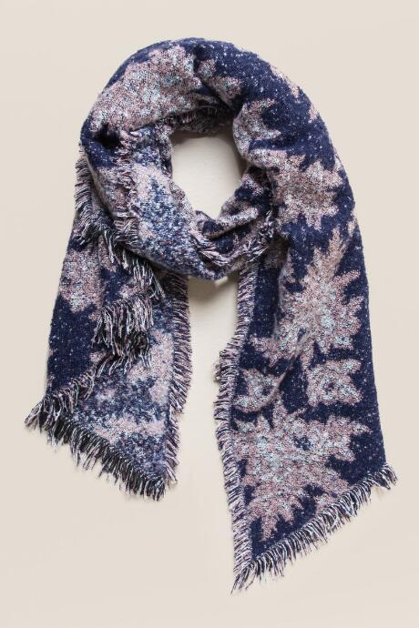 Francesca's Eleonora Boucle Floral Scarf - Navy