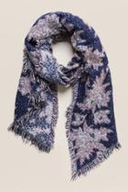 Francesca's Eleonora Boucle Floral Scarf - Navy