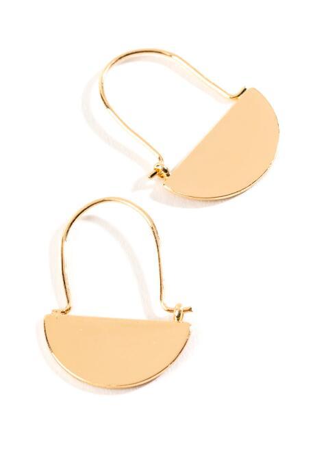 Francesca's Bridget Half Moon Hoops - Gold