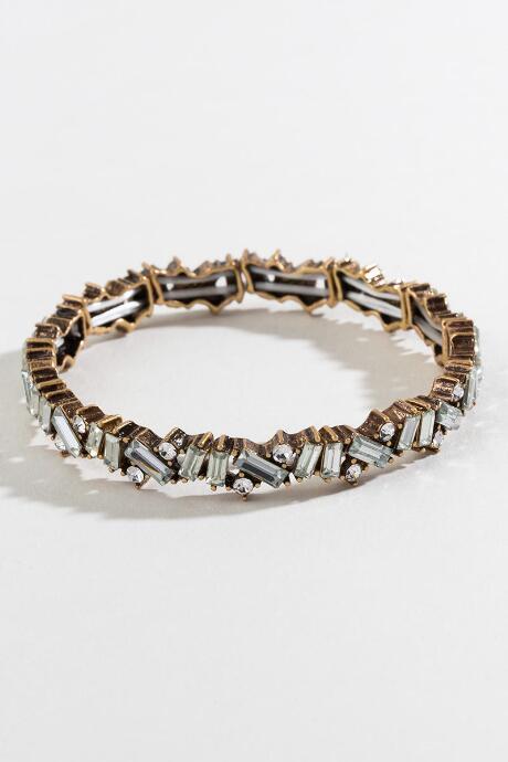 Francesca's Keaton Baguette Stretch Bracelet - Crystal