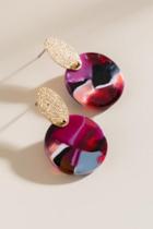 Francesca's Wendy Marbled Resin Drop Earrings - Purple
