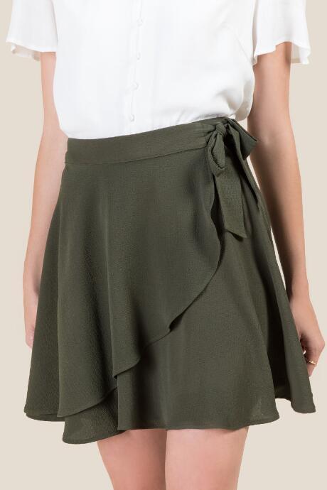 Francesca Inchess Memphis Wrap Mini Skirt - Olive