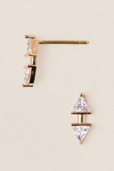 Francesca's Andi Crystal Triangle Studs - Crystal