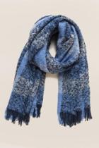 Francesca's Marika Plaid Blanket Scarf - Navy