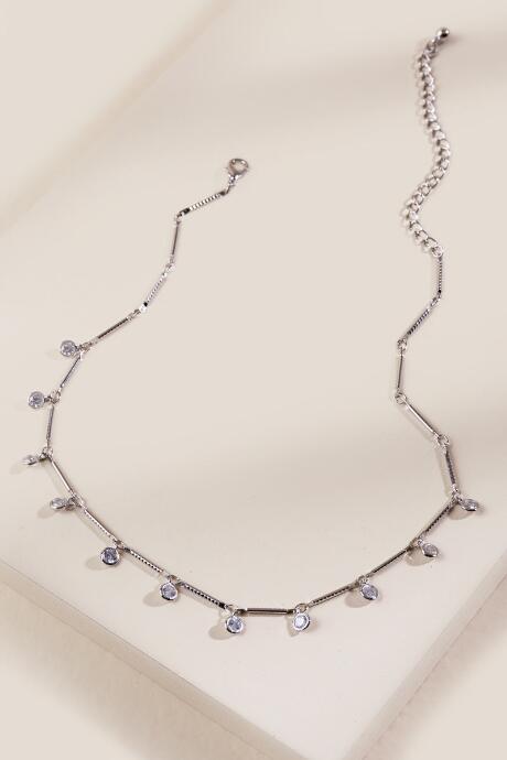 Francesca's Adele Cubic Zirconia Link Choker - Silver