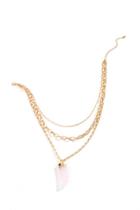 Francesca's Gwen Horn Drop Multi-strand Necklace - Blush