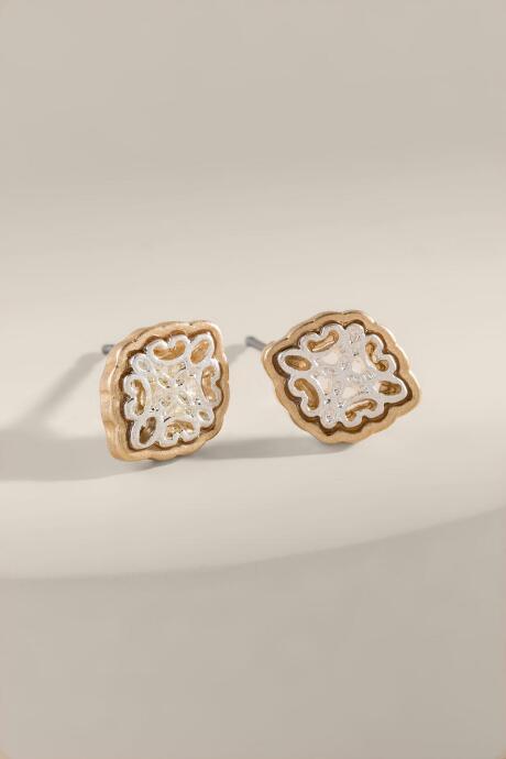 Francesca's Ali Filigree Metal Studs - Mixed Plating