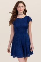 Mi Ami Jaden Ruffle Lace Dress - Navy