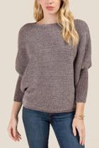 Francesca's Cora Chenille Fitted Sleeve Sweater - Gray