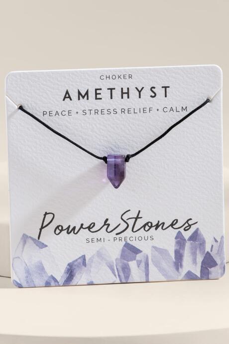 Francesca's Powerstone Amethyst Stone Necklace - Purple