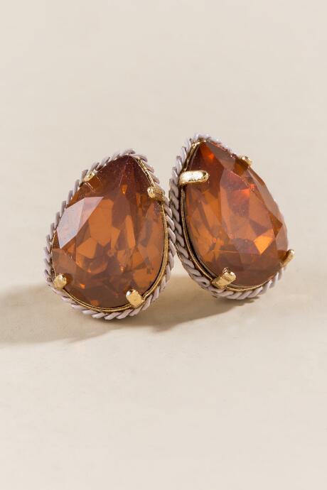 Francesca's Phoebe Opal Shaped Blush Studs - Blush