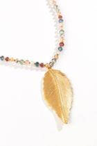 Francesca's Loren Feather Pendant Necklace - Multi