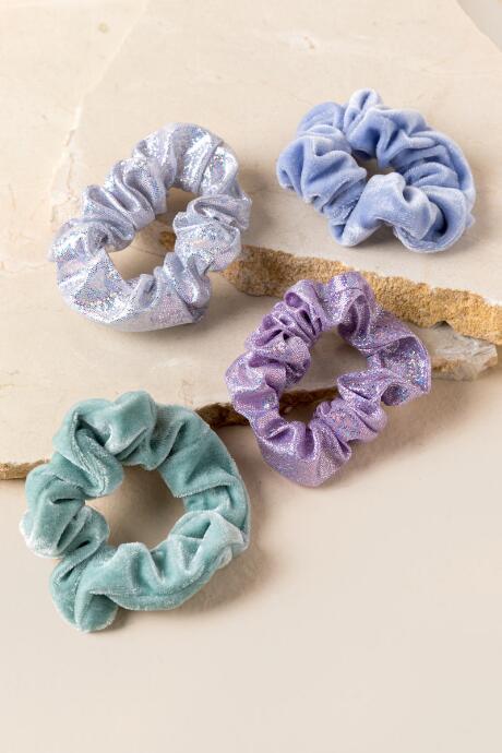 Francescas Leighann Sparkle Scrunchie Set - Light Blue