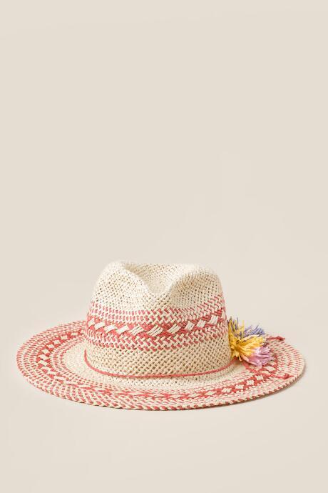 Francesca's Ariel Raffia Pom Pom Panama - Multi